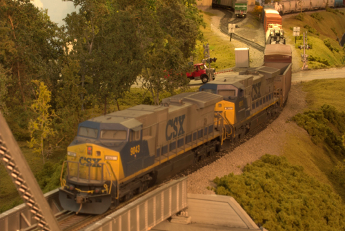 CSX Train Q328 crosses the Maybury River on it's way to it's destination of Detroit.